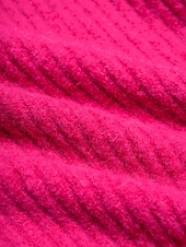 billiga Koftor &amp; Ytterkläder-Dam Kofta Nedvikt Ribbad Sticka Ullblandning Färgblock Drop Shoulder Höst vinter Ledigt / vardag Ledigt vardag Långärmad Kontrastfärg Rosenröd S M L