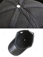 billige Herrehatter-baseballcaps i imitert skinn for menn - stilig justerbar utendørslue for et uformelt og sporty utseende