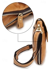 economico Borselli da uomo-Per uomo Borsa a tracolla Borsa a tracolla Borse a tracolla Pelle Cuoio Ufficio Casual / quotidiano Cerniera Tasche multiple Massima capacità Duraturo espandibile Tinta unica Marrone chiaro