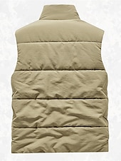 levne Gilety-Pánské Rybářská vesta Denní Na běžné nošení Jaro &amp; podzim Kapsy Polyester Pohodlné Pevná barva Zip Stojáček Černá Khaki Tmavomodrá Tmavě šedá Vesta