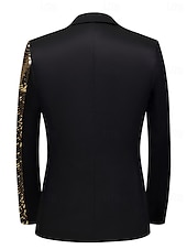 cheap Party Blazer-Men&#039;s Blazer Jacket Tuxedo Party Sparkle Striped Blazer Red Blue Gold Standard Fit Single Breasted One-button