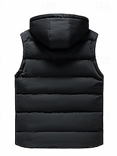 cheap Men&#039;s Vest-Men&#039;s Puffer Vest Padded Vest Gilet Quilted Vest Daily Date Vacation Fashion Casual Fall &amp; Winter Pocket Polyester Warm Comfortable Plain Zipper Hooded Regular Fit Black Yellow Red Green Vest