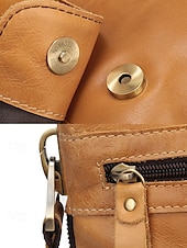 economico Borselli da uomo-Per uomo Borsa a tracolla Borsa a tracolla Borse a tracolla Pelle Cuoio Ufficio Casual / quotidiano Cerniera Tasche multiple Massima capacità Duraturo espandibile Tinta unica Marrone chiaro