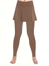 olcso Sima leggings-Női Pamutszövet nadrág Skort Alkalmi / sportos Teljes hossz Magas derék Sima Magas vágás kellemes Mekano Kényelmes Mikroelasztikus Tornaterem Fekete Bor Khakizöld Szürke Tavasz &amp; Ősz Normál
