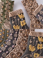 ieftine Șosete de damă-șosete vintage de damă cu broderie florală – design retro elegant, ideal pentru purtarea de zi cu zi