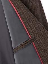 cheap Tweed Blazer-Men's Tweed Blazer Notch Collar Vintage Herringbone Blazer Burgundy Brown Green Standard Fit Single Breasted Two-buttons