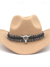 cheap Fedora Hat-Men&#039;s Kentucky Derby Hat Sun Hat Cowboy Hat Fedora Trilby Hat Black Red Cotton / Polyester Blend Vintage Style Fashion 18th Century State of Texas Daily Theme Party Solid / Plain Color Sunscreen
