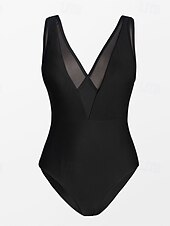 abordables Maillots une pièce-Femme Maillots de Bain Une pièce Maillot de bain Elégant Mode Couleur unie Sans Manches Maillots de bain