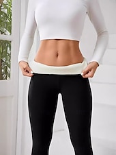 abordables Leggings et collants de yoga-Femmes Pantalon de yoga Leggings doublés en polaire Leggings de yoga Taille haute Pilates Entraînement en salle Entraînement Collants À Motif Animal Noir Rouge Bordeaux Bleu Marine Polaire Automne
