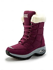 baratos Botas de neve e inverno-botas de neve de inverno impermeáveis femininas com forro de pelúcia quente e sola antiderrapante – ideais para atividades ao ar livre em clima frio