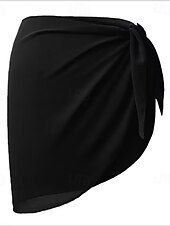 abordables Jupe portefeuille-Femme Maillots de Bain Vêtement couvrant Maillot de bain Vacances Mode Couleur unie Sans Manches Maillots de bain