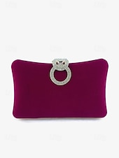 voordelige Clutches &amp; Avondtasjes-Elegante blauwe fluwelen clutch voor dames met strass-ringhandvat - perfecte avondtas voor bruiloften, feesten en formele evenementen