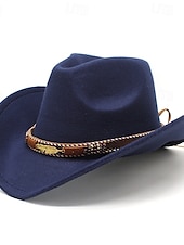 preiswerte Fedora-Hut-Herren Kentucky Derby Hut Sonnenhut Cowboyhut Fedora-Trilby-Hut Schwarz Rote Wollig Vintage-Stil Mode 18. Jahrhundert Bundesstaat Texas Täglich Themenparty Einfarbig Sonnenschutz Cosplay