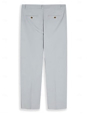 cheap Business-Men&#039;s Linen Pants Trousers Summer Pants Pleated Pants Dress Slacks Front Pocket Straight Leg Plain Comfort Breathable Casual Daily Holiday Fashion Basic Black White