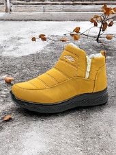 ieftine Cizme de zăpadă și iarnă-Botine de iarnă impermeabile pentru femei cu căptușeală din blană artificială – cizme izolate pentru zăpadă pentru vreme rece și activități în aer liber
