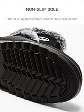 baratos Botas de neve e inverno-botas de neve femininas de inverno azul marinho com forro de pele sintética – botas quentes à prova d&#039;água e antiderrapantes