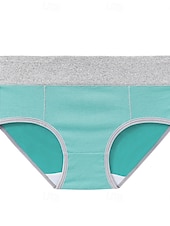 preiswerte Unterhosen-Damen Basic Höschen 1 Stk. Unterwäsche schlicht klassisch reine Farbe mittlere Taille Übergröße geschlechtsneutral hellblau schwarz weiß M L XL Home Outfits