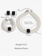 cheap Women&#039;s Necklace-Elegant Women&#039;s Pearl Choker Necklace Set with Green Gemstone and Matching Bracelet &amp; Earrings – Formal Occasion Jewelry