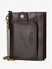 cheap Wallets-Men&#039;s Premium Cowhide RFID Blocking Wallet - Vintage Bifold Leather Wallet with Coin Zipper, Card Slots for Everyday Use