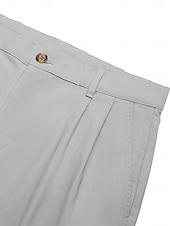 cheap Business-Men&#039;s Linen Pants Trousers Summer Pants Pleated Pants Dress Slacks Front Pocket Straight Leg Plain Comfort Breathable Casual Daily Holiday Fashion Basic Black White