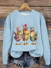 abordables Animaux Tops-pull femme animal vêtements de tous les jours imprimé décontracté sweat à capuche décontracté à manches longues micro-élastique automne hiver confort respirant tissu doux