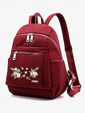 tanie Plecaki Fashion-damski plecak z haftem kwiatowym – swobodny płócienny design z wieloma kieszeniami, idealny do podróży i codziennego użytku