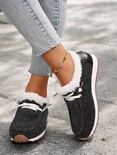 cheap Women&#039;s Slip-Ons &amp; Loafers-Women&#039;s Faux Fur Lined Winter Slip-On Shoes – Cozy and Flexible Warm Casual Shoes for Indoor and Outdoor Wear