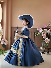 levne Šaty-gotický Cosplay Lolita Rokoko Šaty Kostým na Večírek Maškarní Princeznovské Shakespeare Pevná barva Plesové šaty Maškarní kostým Dívčí Královský Vánoce předvečer Všech svatých Karneval Párty