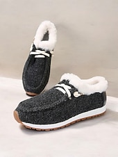 cheap Women&#039;s Slip-Ons &amp; Loafers-Women&#039;s Faux Fur Lined Winter Slip-On Shoes – Cozy and Flexible Warm Casual Shoes for Indoor and Outdoor Wear