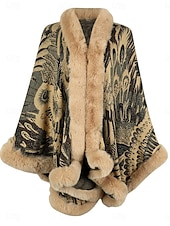 preiswerte Wintermäntel-Damen Fleecejacke Teddy-Mantel Umhang / Umhänge warm halten Atmungsaktiv Patchwork Kunstpelzbesatz Innenfutter aus Fleece Brautkleider schlicht Farbblock Urlaub Strasse Freizeitskleidung Ausgehen