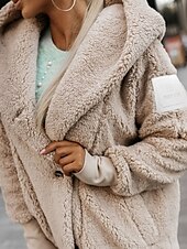 abordables Chaquetas-Mujer Abrigo de invierno Chaqueta casual Exterior Calle Ropa Cotidiana Otoño Invierno Regular Abrigo Ajuste regular Mantiene abrigado Transpirable Elegante Casual Chaquetas Manga Larga Color sólido