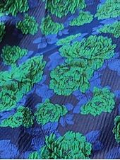 abordables VERT-Robe de soirée en A verte brocart floral élégante tenue formelle longueur complète manches 3/4 décolleté en V poche en satin avec imprimé robe invitée de mariage