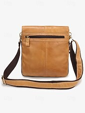 economico Borselli da uomo-Per uomo Borsa a tracolla Borsa a tracolla Borse a tracolla Pelle Cuoio Ufficio Casual / quotidiano Cerniera Tasche multiple Massima capacità Duraturo espandibile Tinta unica Marrone chiaro