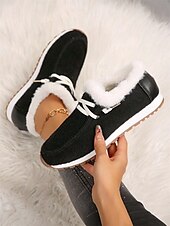 cheap Women&#039;s Slip-Ons &amp; Loafers-Women&#039;s Faux Fur Lined Winter Slip-On Shoes – Cozy and Flexible Warm Casual Shoes for Indoor and Outdoor Wear