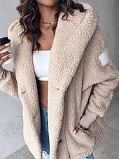abordables Chaquetas-Mujer Abrigo de invierno Chaqueta casual Exterior Calle Ropa Cotidiana Otoño Invierno Regular Abrigo Ajuste regular Mantiene abrigado Transpirable Elegante Casual Chaquetas Manga Larga Color sólido
