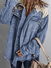 abordables Vestes chemise-Veste décontractée Femme Extérieur Plein Air Usage quotidien mode Décontractées Avec poches Normal Manteau Rose Claire Bleu Vert Automne Hiver Boutonnage Simple Col rabattu Standard S M L XL 2XL