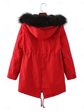 cheap Puffers &amp; Parka-Women&#039;s Fleece Jacket Teddy Coat Hoodie Jacket Warm Breathable Zipper Pocket Fleece Lined Casual Plain Vacation Street Daily Wear Going out Zipper Regular Hoodie Regular Fit Long Sleeve Outerwear