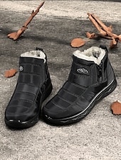 ieftine Cizme de zăpadă și iarnă-Botine de iarnă impermeabile pentru femei cu căptușeală din blană artificială – cizme izolate pentru zăpadă pentru vreme rece și activități în aer liber