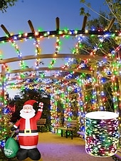 お買い得  太陽光発電-50m-500LED/100m-1000LED 屋外用高輝度銅線ライトストリング 大型ソーラーパネル 中庭の軒先 クリスマスツリー バルコニー フェンス 聖なる祭りの雰囲気 装飾用ライトストリング