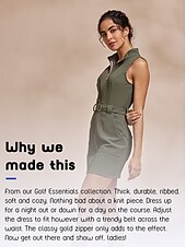 abordables Vestidos de golf-Mujer vestido de golf Verde Ejército Azul Marino Oscuro Sin Mangas Vestidos Ropa de golf para damas Ropa Trajes Ropa Ropa
