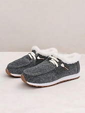cheap Women&#039;s Slip-Ons &amp; Loafers-Women&#039;s Faux Fur Lined Winter Slip-On Shoes – Cozy and Flexible Warm Casual Shoes for Indoor and Outdoor Wear