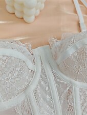 cheap Corsets-Women&#039;s Loungewear Pure Color Corsets Carnival Party Valentine&#039;s Day Breathable Straps Sleeveless Lace Backless Summer Spring Home Outfits