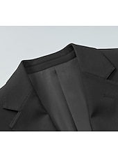cheap Men&#039;s Elite Outerwear-Men&#039;s Blazer Jacket School Formal Wedding Elegant Warm Fall Winter Wool Solid Color Single Breasted One-button Blazer Black