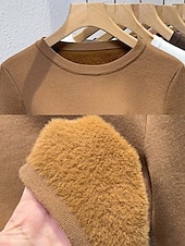 voordelige Effen kleuren-Dames Trui Modieus Dagelijks Basic Effen Kleur Strakke ronde hals Gebreid Lange mouw Normale tops breien Werk Zwart Kameel Herfst Winter