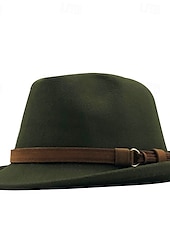 billiga Huvudbonader för herrar-Herr Solhatt Cowboyhatt Panamahatt Fedora Trilby hatt Svart Vin Ull Vintagestil Mode 1700-talet delstaten Texas Dagligen Temafest Enfärgad / vanlig färg Solskyddskräm Cosplay