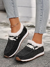 cheap Women&#039;s Slip-Ons &amp; Loafers-Women&#039;s Faux Fur Lined Winter Slip-On Shoes – Cozy and Flexible Warm Casual Shoes for Indoor and Outdoor Wear