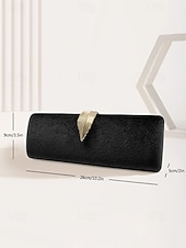 voordelige Clutches &amp; Avondtasjes-dames fluwelen clutch met gouden veeraccent en kettingband - elegante avondtas voor formele evenementen en feesten
