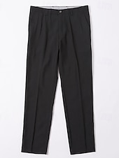 abordables Delgado-Hombre pantalones de traje Pantalones pantalones Pantalones de traje Bolsillo Plano Comodidad Transpirable Boda Exterior Diario Moda Casual Negro Caqui