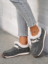 cheap Women&#039;s Slip-Ons &amp; Loafers-Women&#039;s Faux Fur Lined Winter Slip-On Shoes – Cozy and Flexible Warm Casual Shoes for Indoor and Outdoor Wear