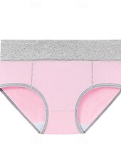 preiswerte Unterhosen-Damen Basic Höschen 1 Stk. Unterwäsche schlicht klassisch reine Farbe mittlere Taille Übergröße geschlechtsneutral hellblau schwarz weiß M L XL Home Outfits